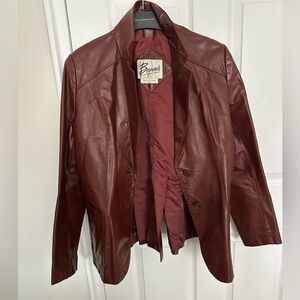 Genuine burgundy leather jacket